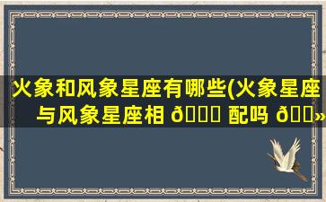 火象和风象星座有哪些(火象星座与风象星座相 🐎 配吗 🌻 )